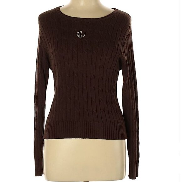 J. McLaughlin Long Sleeve Cable Knit Sweater Large - Picture 1 of 6